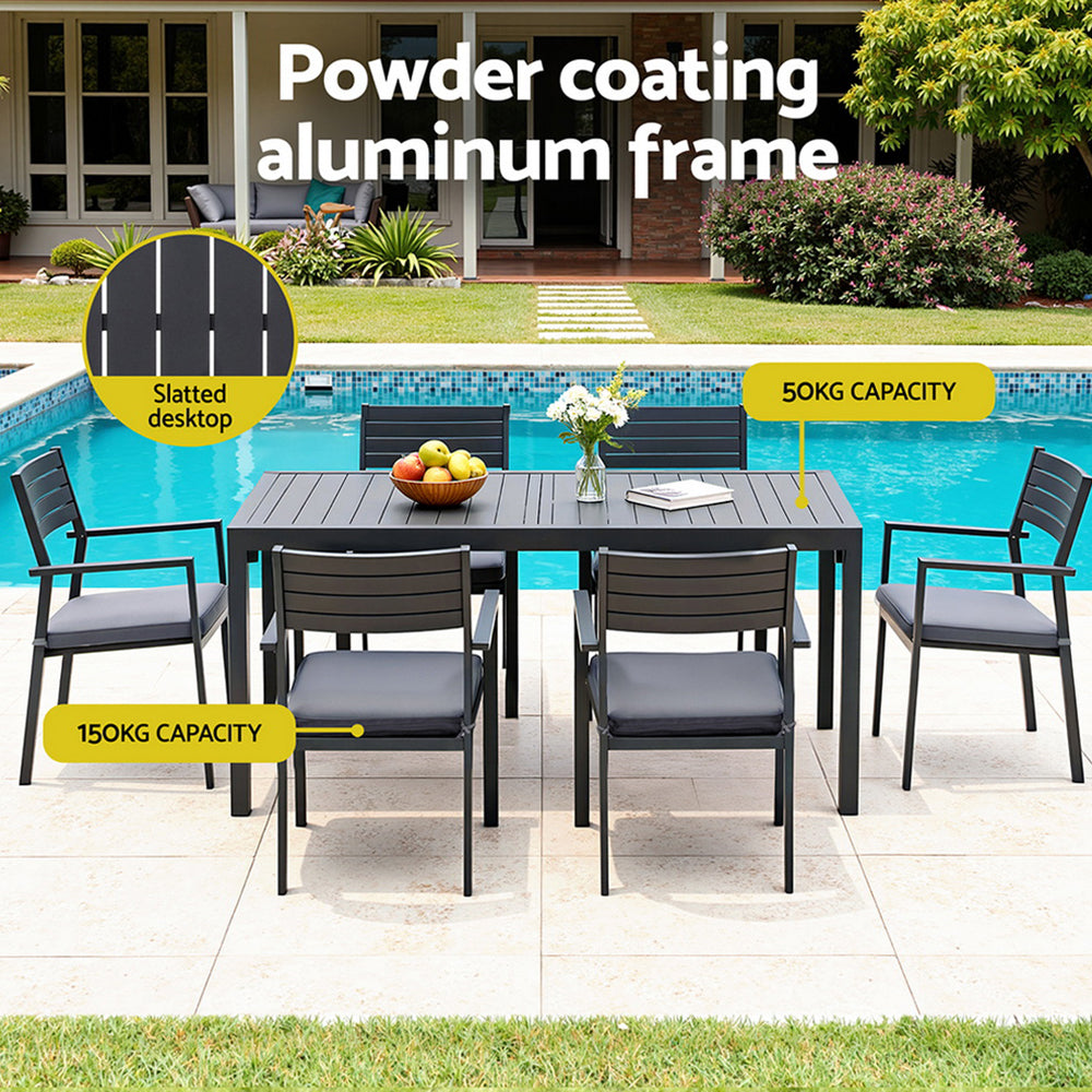 Pavilion Extendable Dining Set – Black – 9 Piece