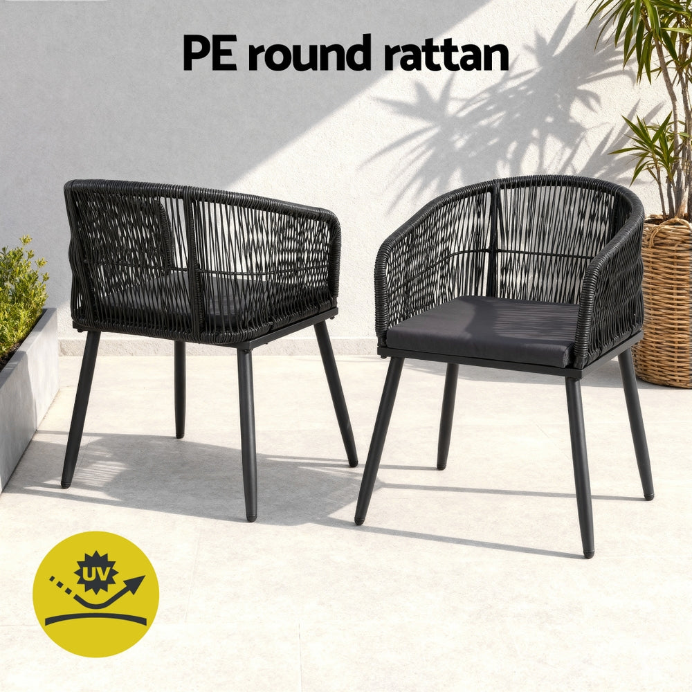 Atlas Outdoor Dining Set – Black – 5 Piece