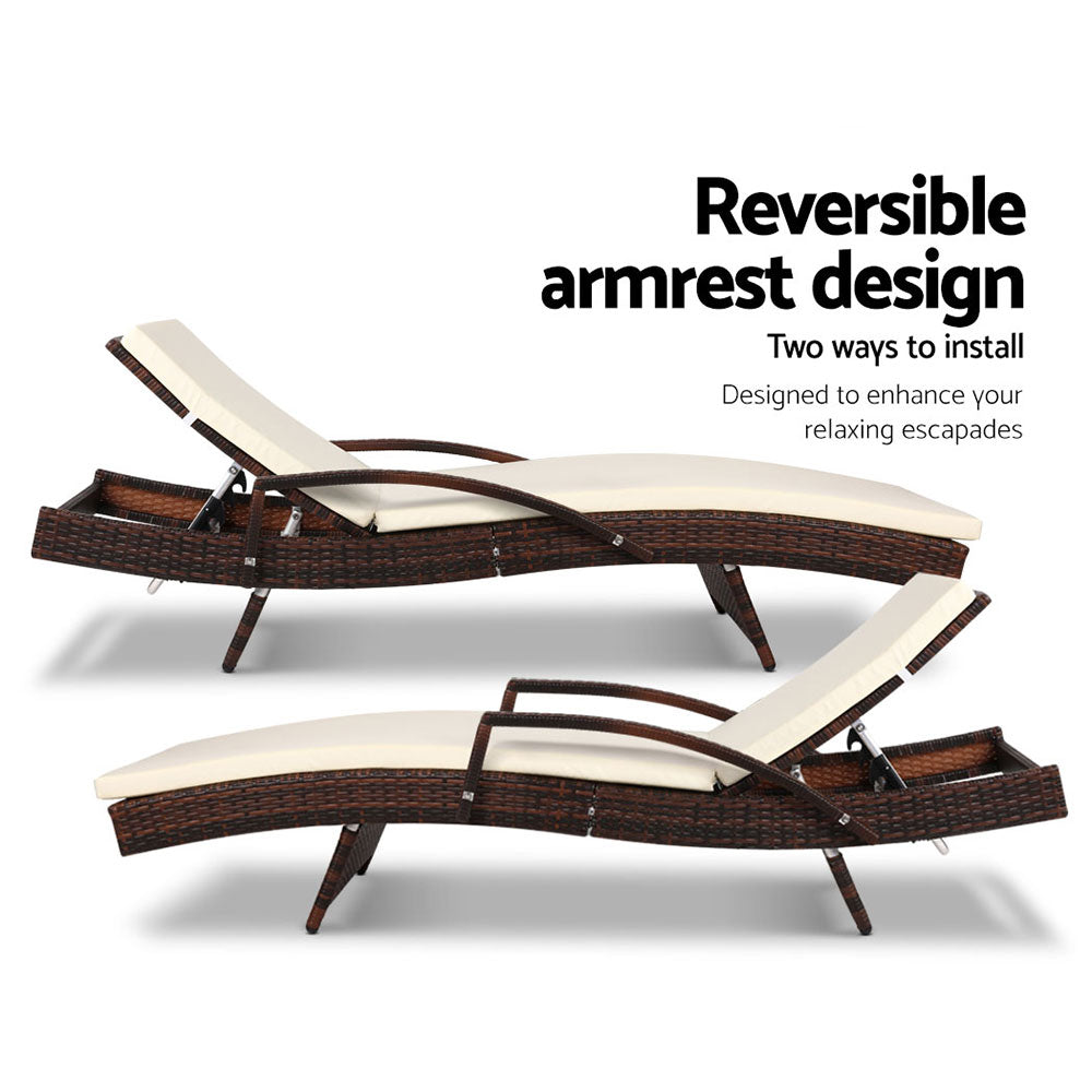 Marina Sun Lounger – Brown – Single