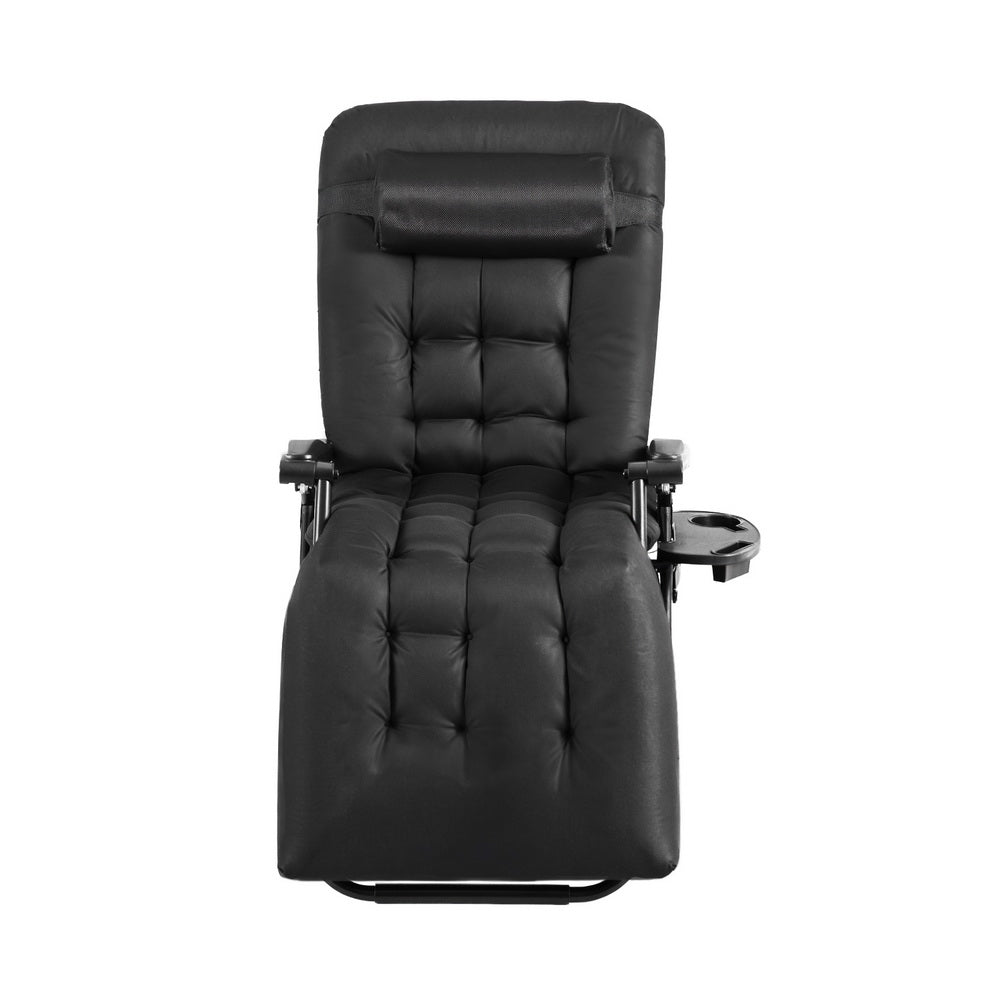 Zenith Zero Gravity Sun Lounger – All Black – Folding