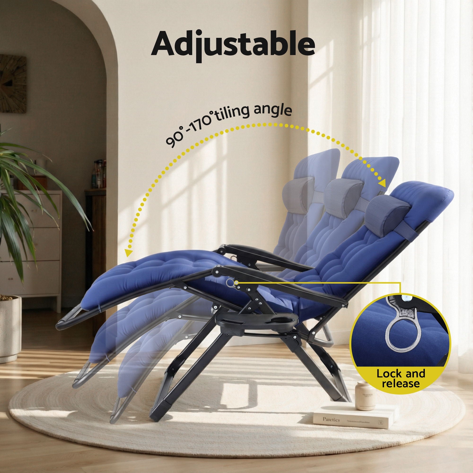 Serano Zero Gravity Sun Lounger – Blue – XL