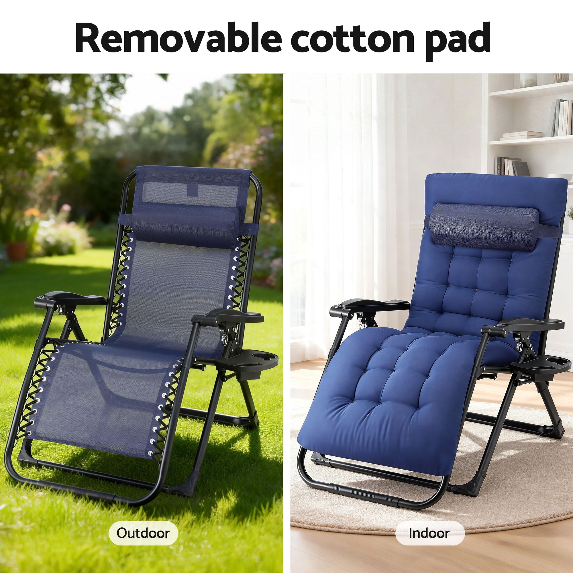 Serano Zero Gravity Sun Lounger – Blue – XL