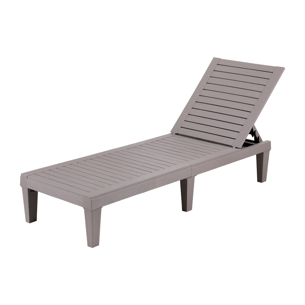 Sun Lounge Adjustable Recliner Patio Outdoor Furniture Lightweight Brown