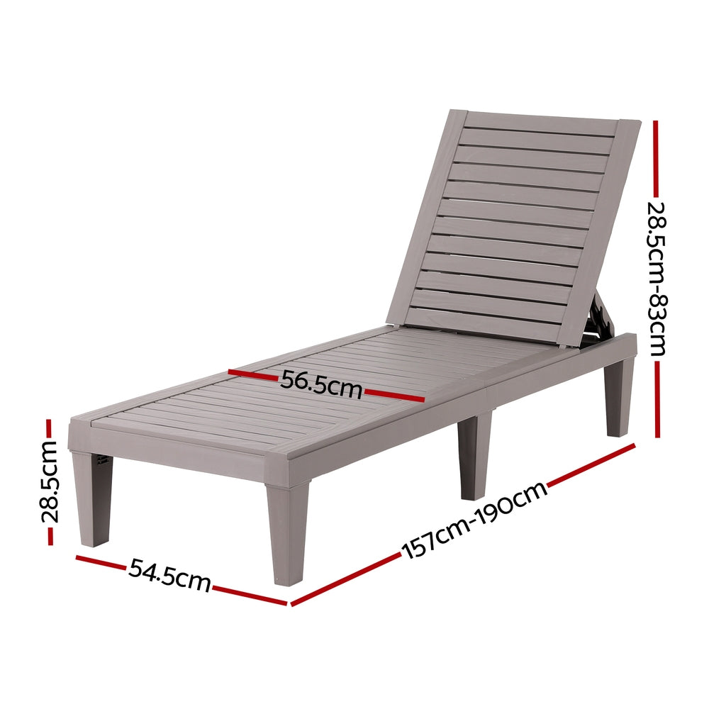 Capri Adjustable Recliner Sun Lounger – Brown – 190 cm