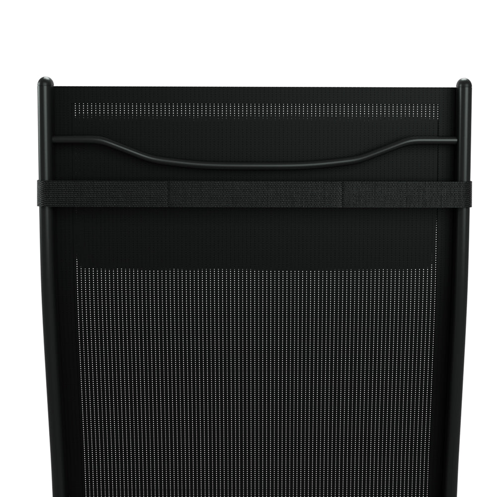 Linden 3-Piece Sun Lounge Set – Black – Steel Frame