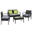 Gardeon Outdoor Sofa Set Wicker Lounge Setting Table and Chairs Patio Furniture