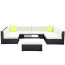 10-Piece Outdoor Wicker Sofa Lounge Set - 9 Seater