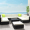 10-Piece Outdoor Wicker Sofa Lounge Set - 9 Seater