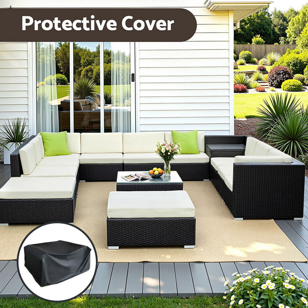 Hudson Outdoor Sofa Set – Black – 13 Piece