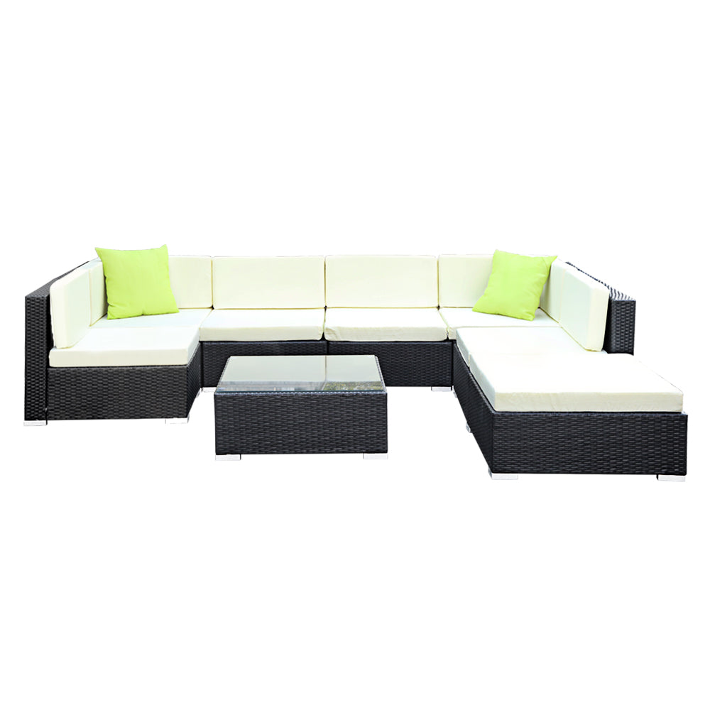 Haven Outdoor Sofa Set – Black – 8 Piece
