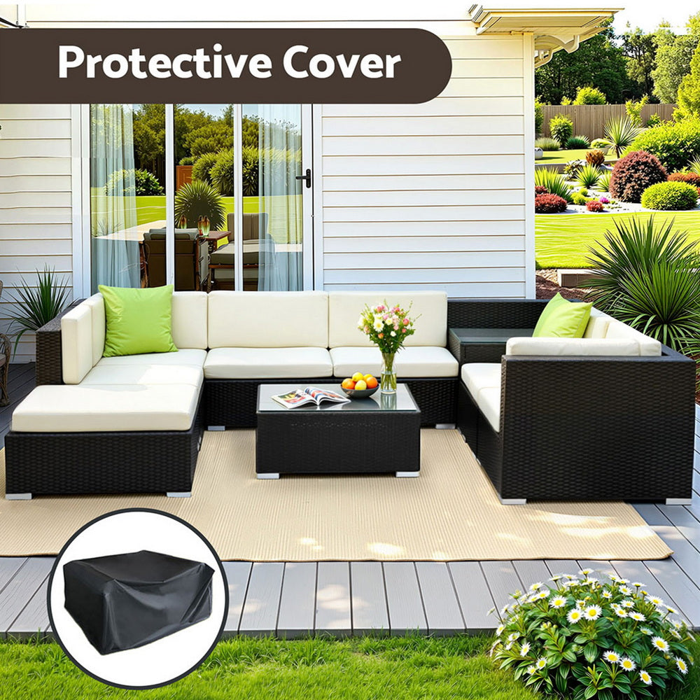 Nova Outdoor Sofa Set – Black – 9 Piece