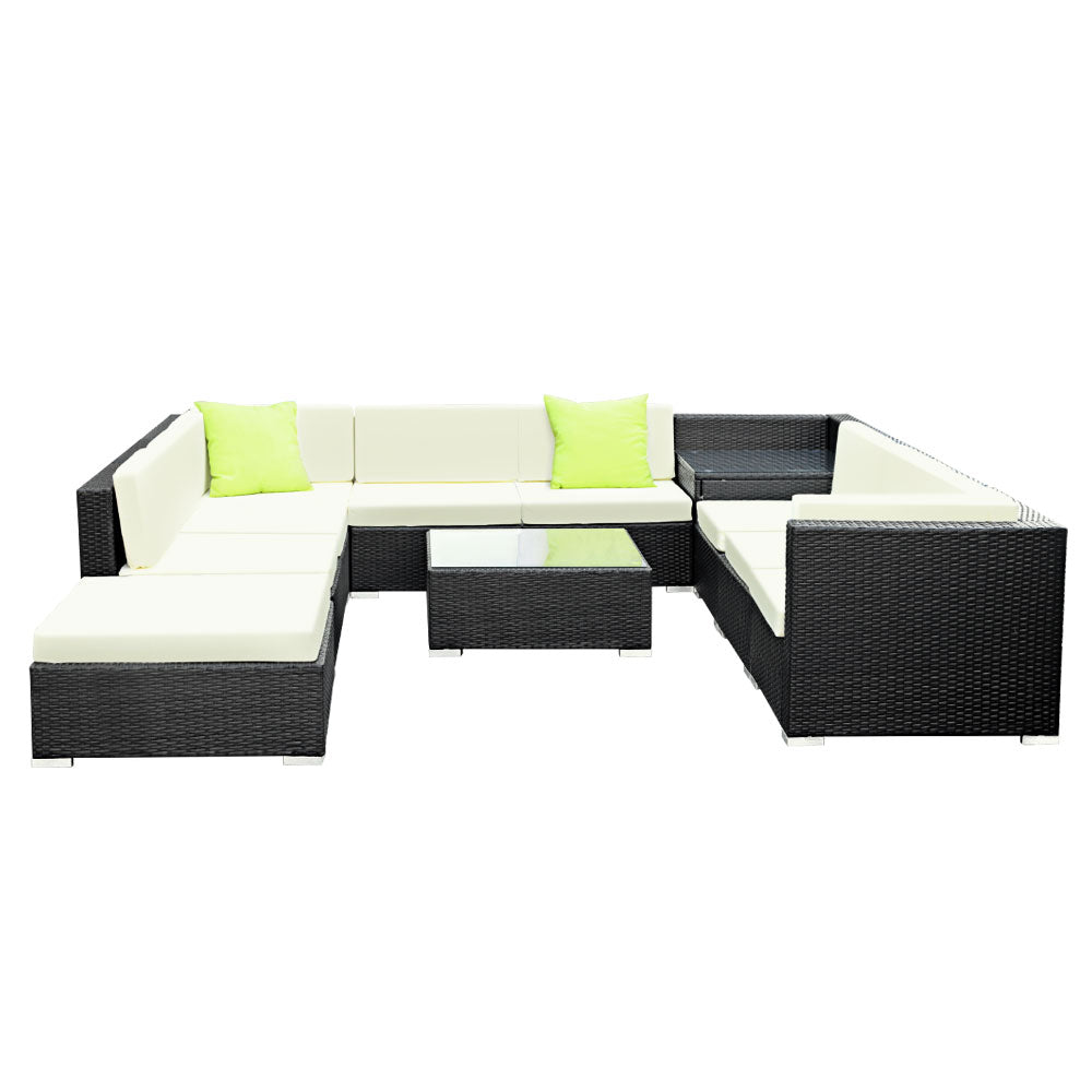Cove Outdoor Sofa Set – Black – 9 Piece