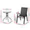 3-Piece Bistro Table & Chair Set – Stackable Outdoor Set, Black