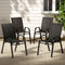 4-Piece Stackable Patio Chairs – Outdoor Dining, Black