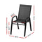 6-Piece Stackable Lounge Dining Chairs – Outdoor, Black