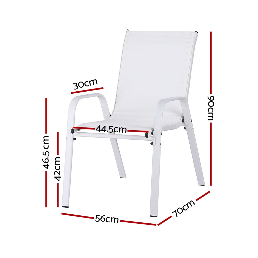 Haven Outdoor Stackable Chairs – White – Set of 6