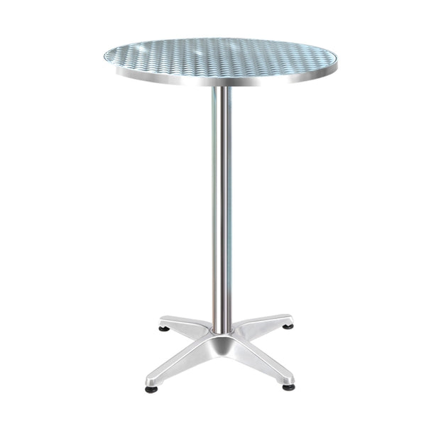 Gardeon Outdoor Bar Table Adjustable Aluminium Round 70/110cm