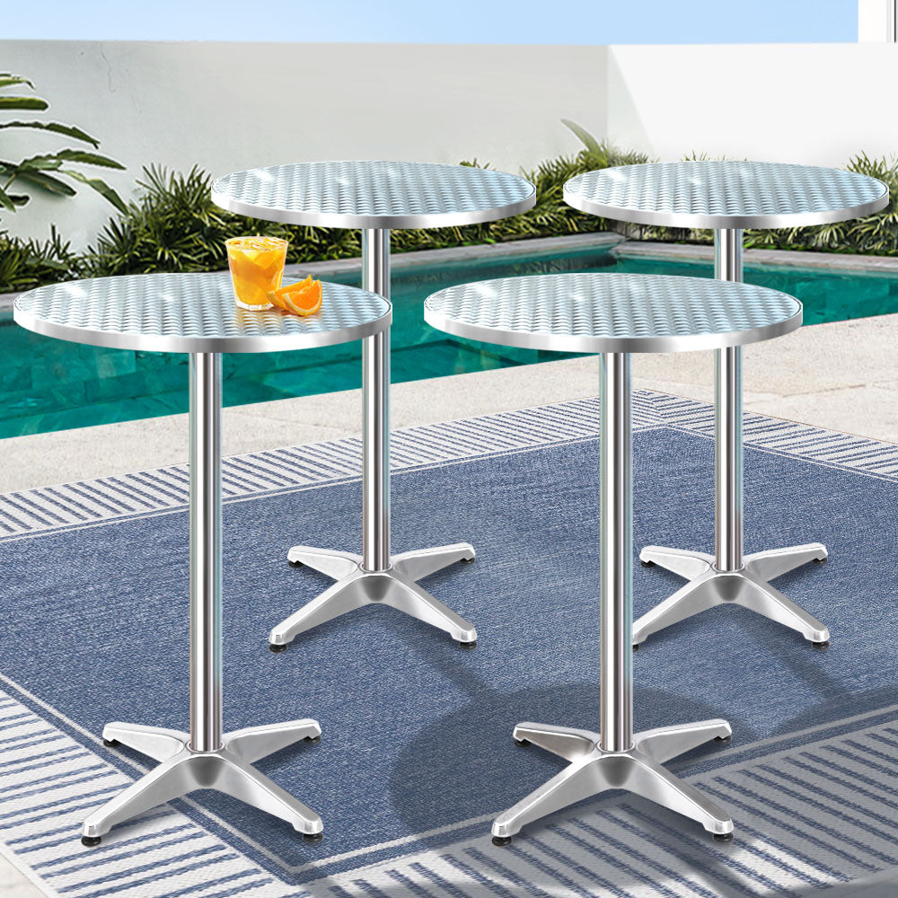 Altara Outdoor Bar Tables – Silver – Set of 6
