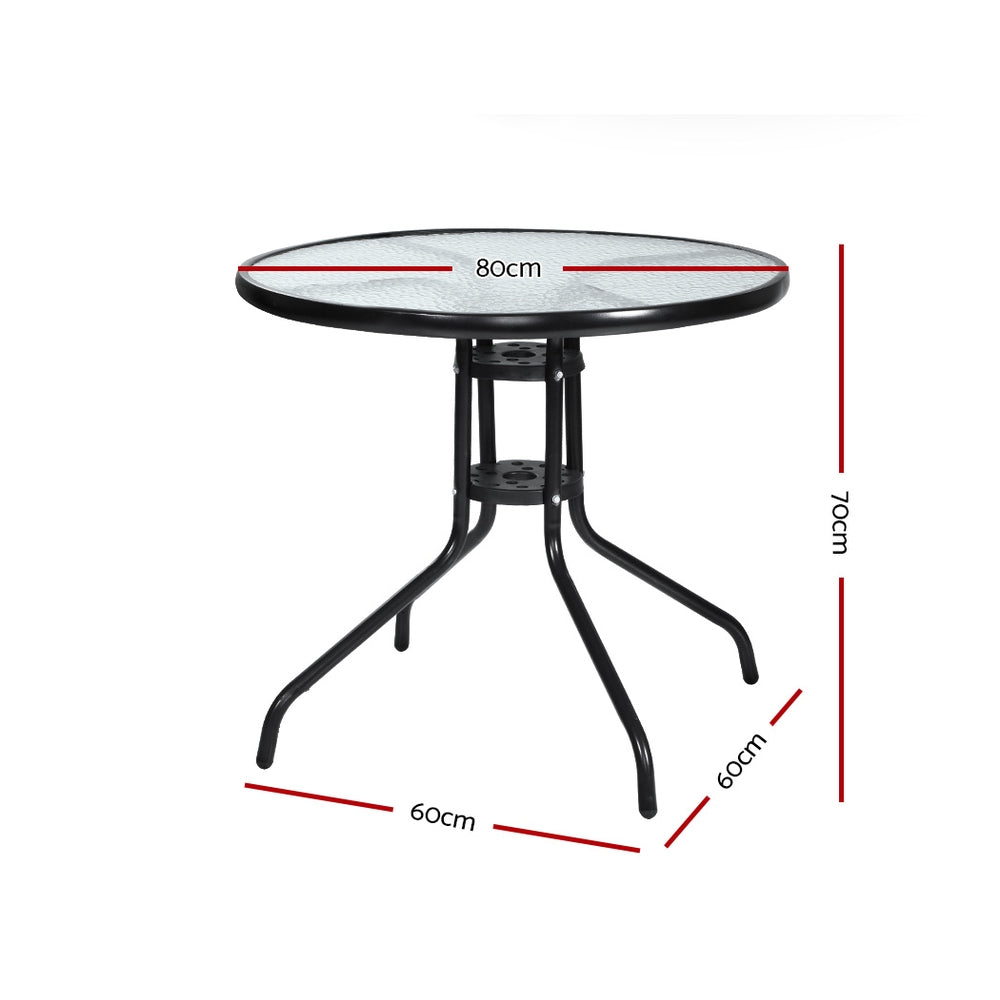 Bistro Outdoor Bar Table – Black – 80 cm