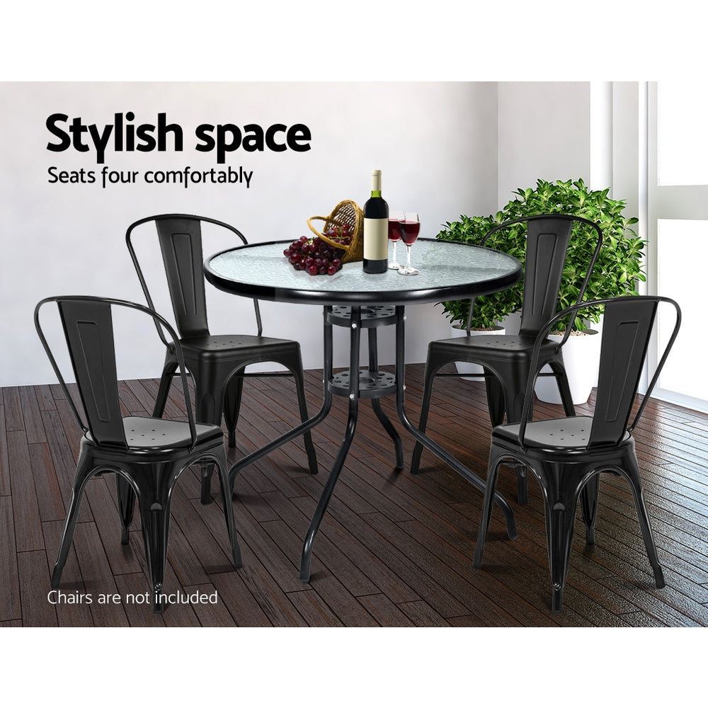 Bistro Outdoor Bar Table – Black – 80 cm