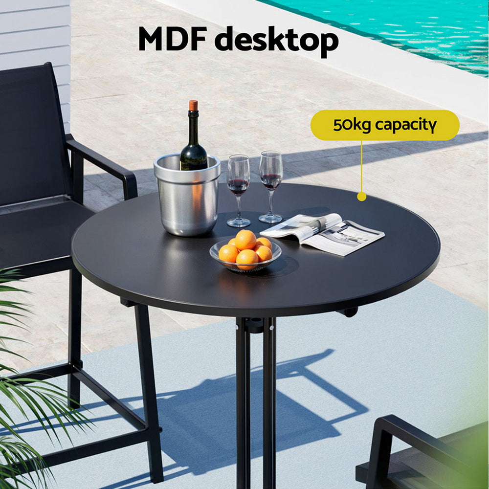 Eclipse Folding Bar Table – Black – 80 cm