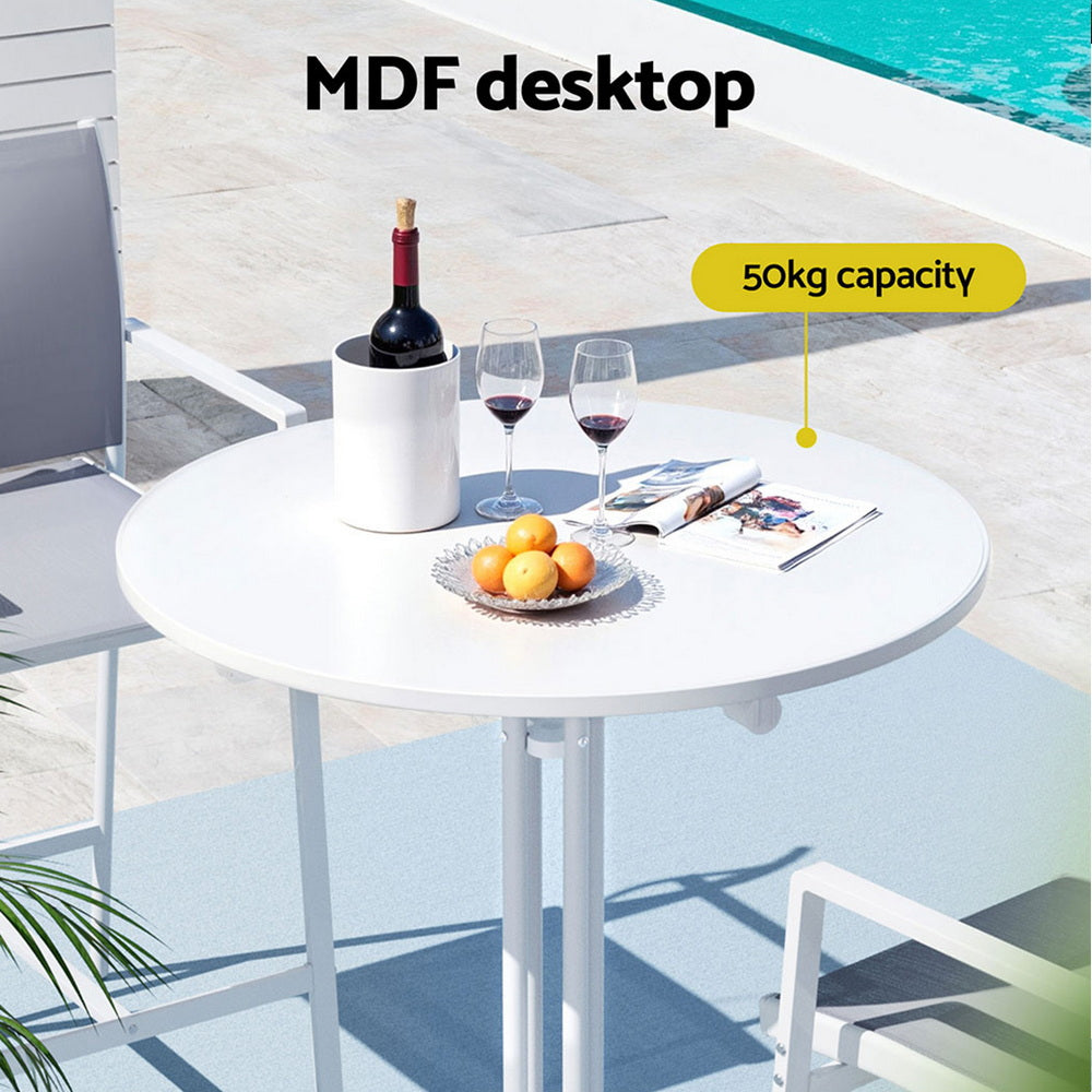 Solaris Folding Bar Table – White – 80 cm