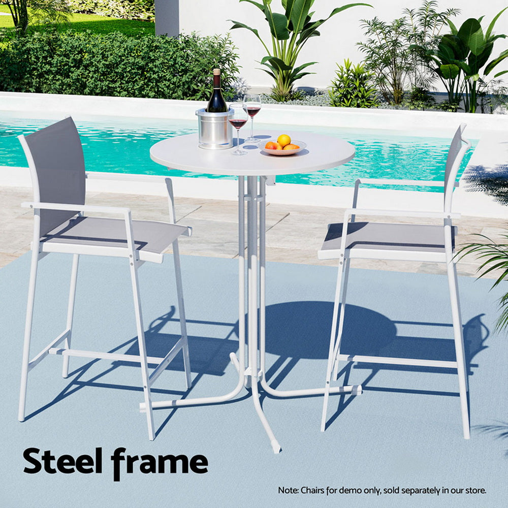 Solaris Folding Bar Table – White – 80 cm