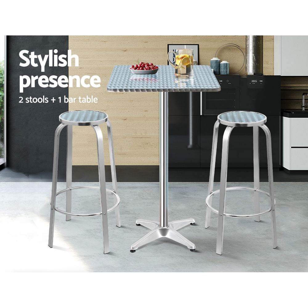 Atlas Adjustable Bar Set – Silver – 3 Piece
