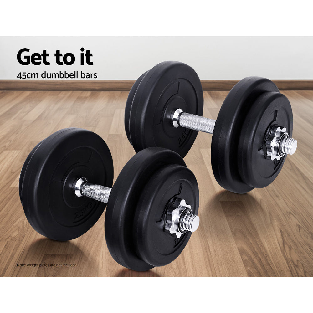 Everfit Dumbbell Bars – Chrome – 45 cm – Set of 2