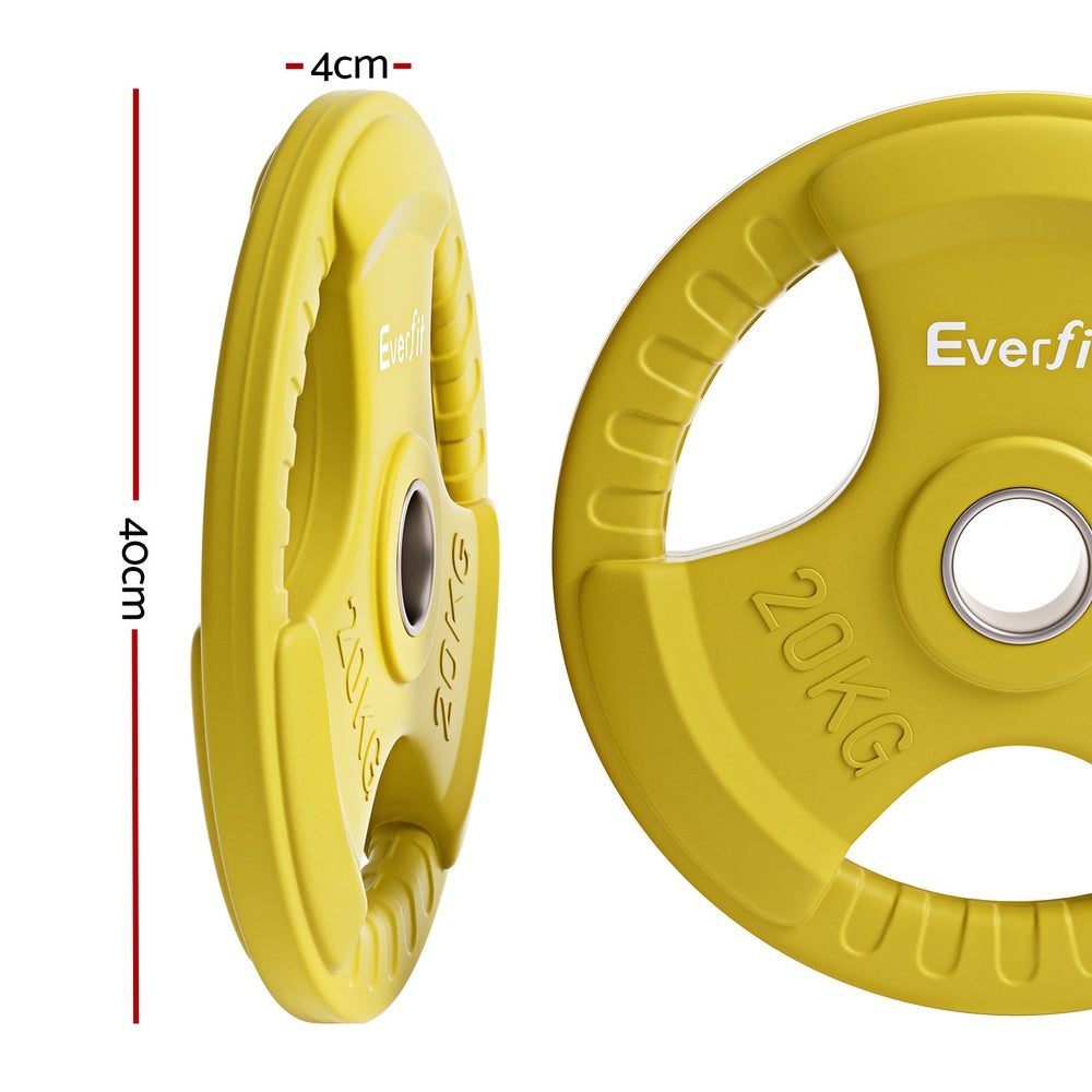 Everfit Olympic Weight Plates – Yellow – Set of 2