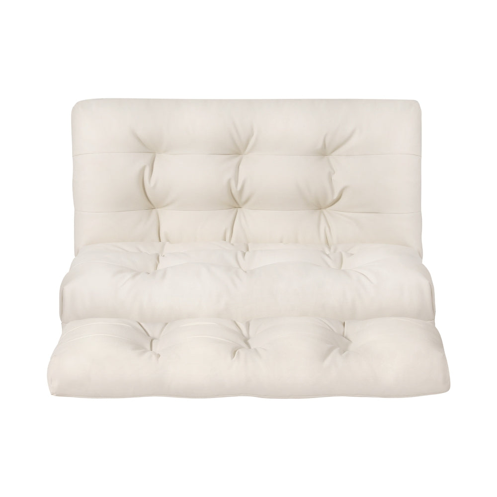 Kenzo Floor Lounge Sofa – White Leather – 2 Seaters