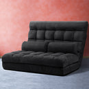 2-seater Suede Lounge Sofa Bed  - Charcoal