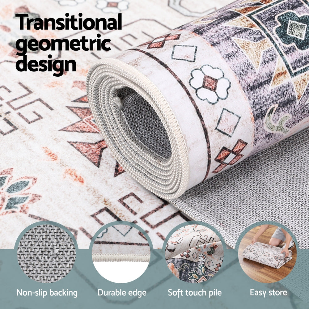 Meridian Transitional Washable Rug – Beige / Cream – 200 × 290 cm