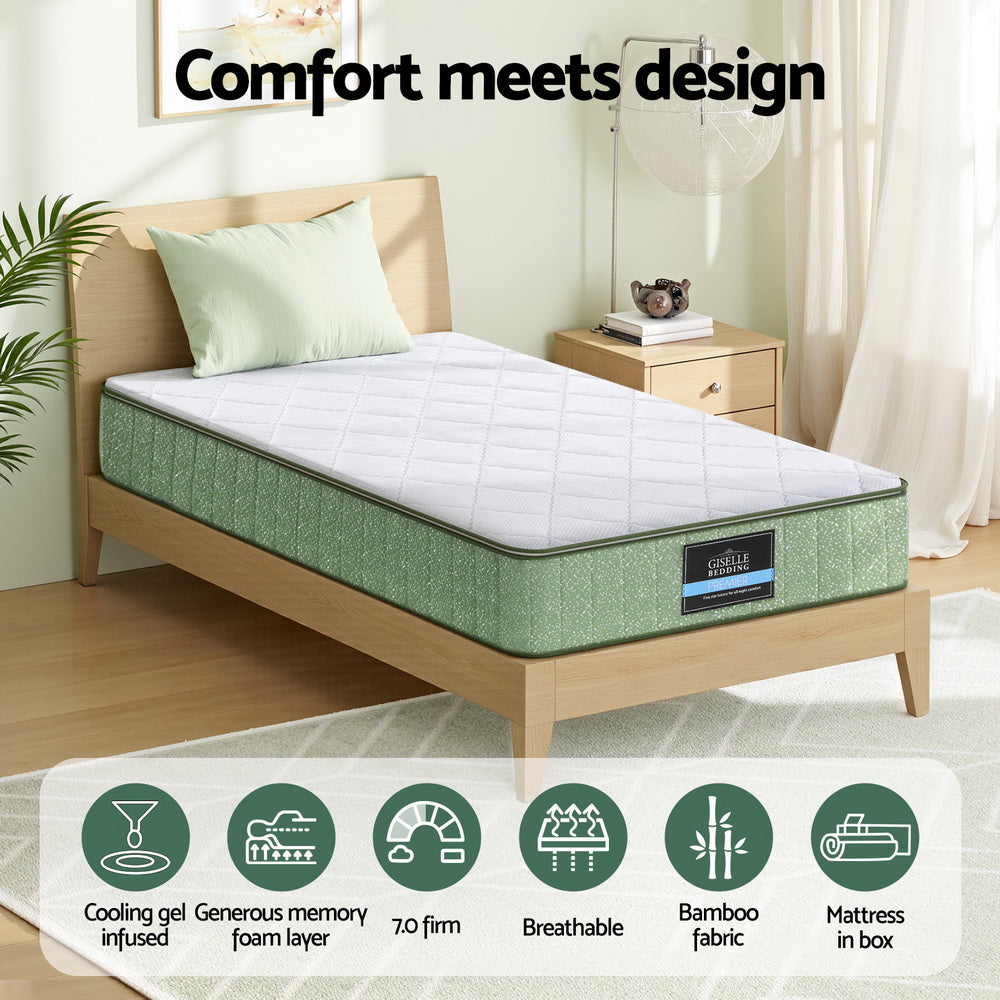 Zenith Memory Foam Mattress – White – King Single