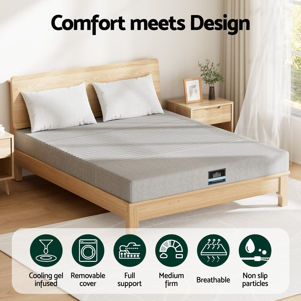 Nightfall Gel Memory Foam Mattress – Grey / Charcoal – Queen