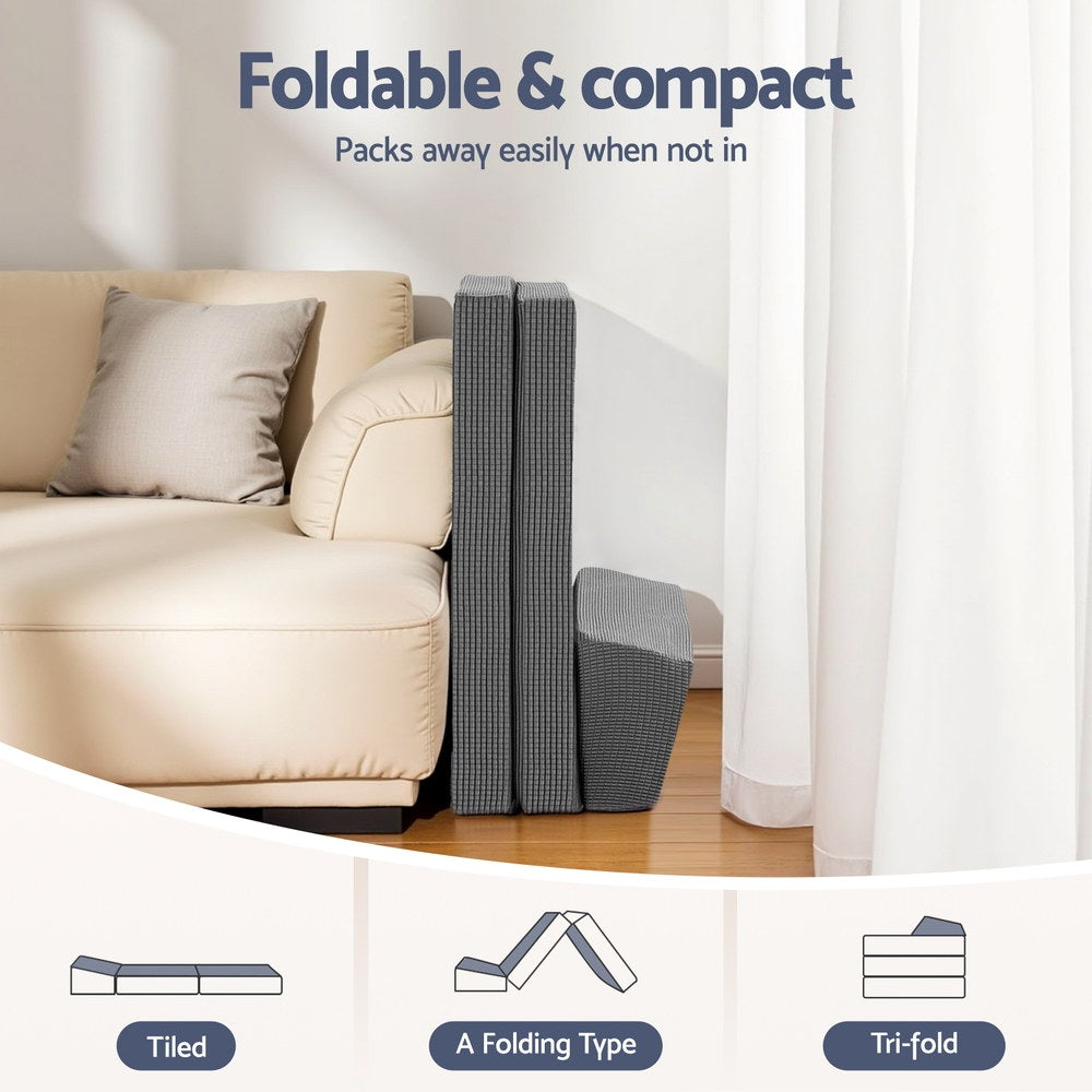 Dalton Trifold Memory Foam Mattress – Grey – Single