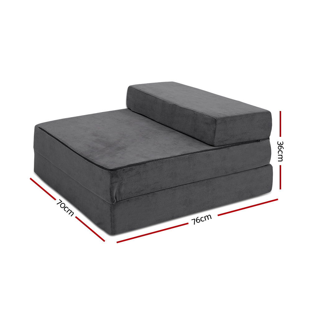Solace Folding Memory Foam Mattress – Grey – Kids