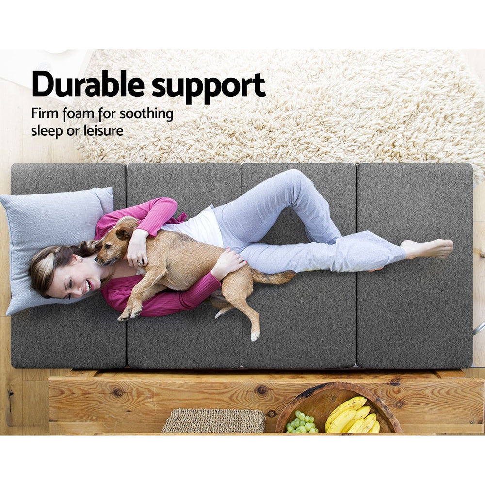 Zenith Folding Memory Foam Mattress – Grey – Kids