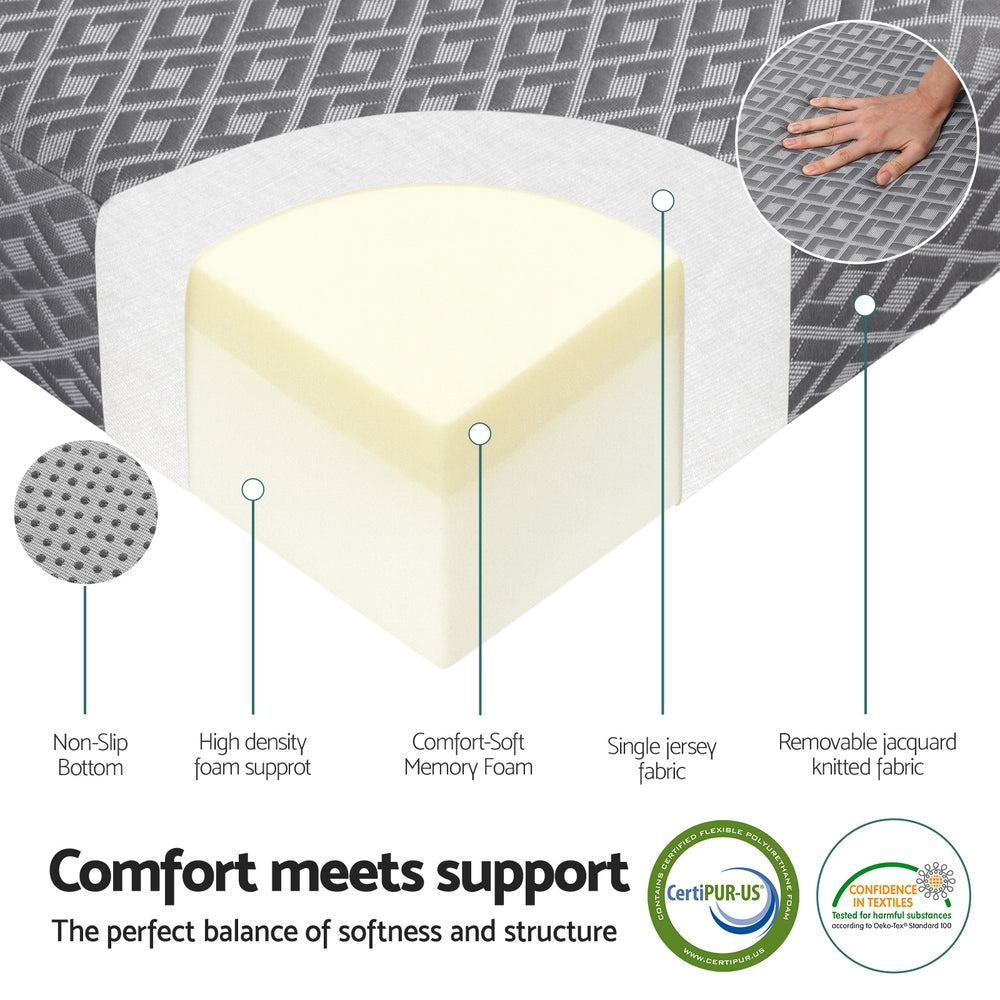Heston Dual Layer Memory Foam Mattress – Grey – Single
