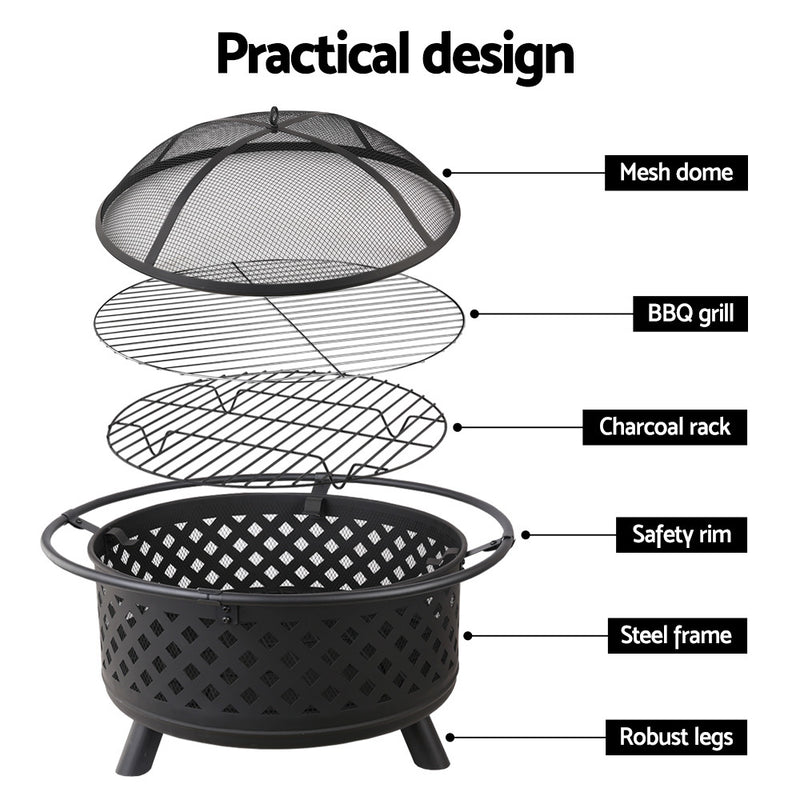 Fire Pit BBQ Grill - 76cm