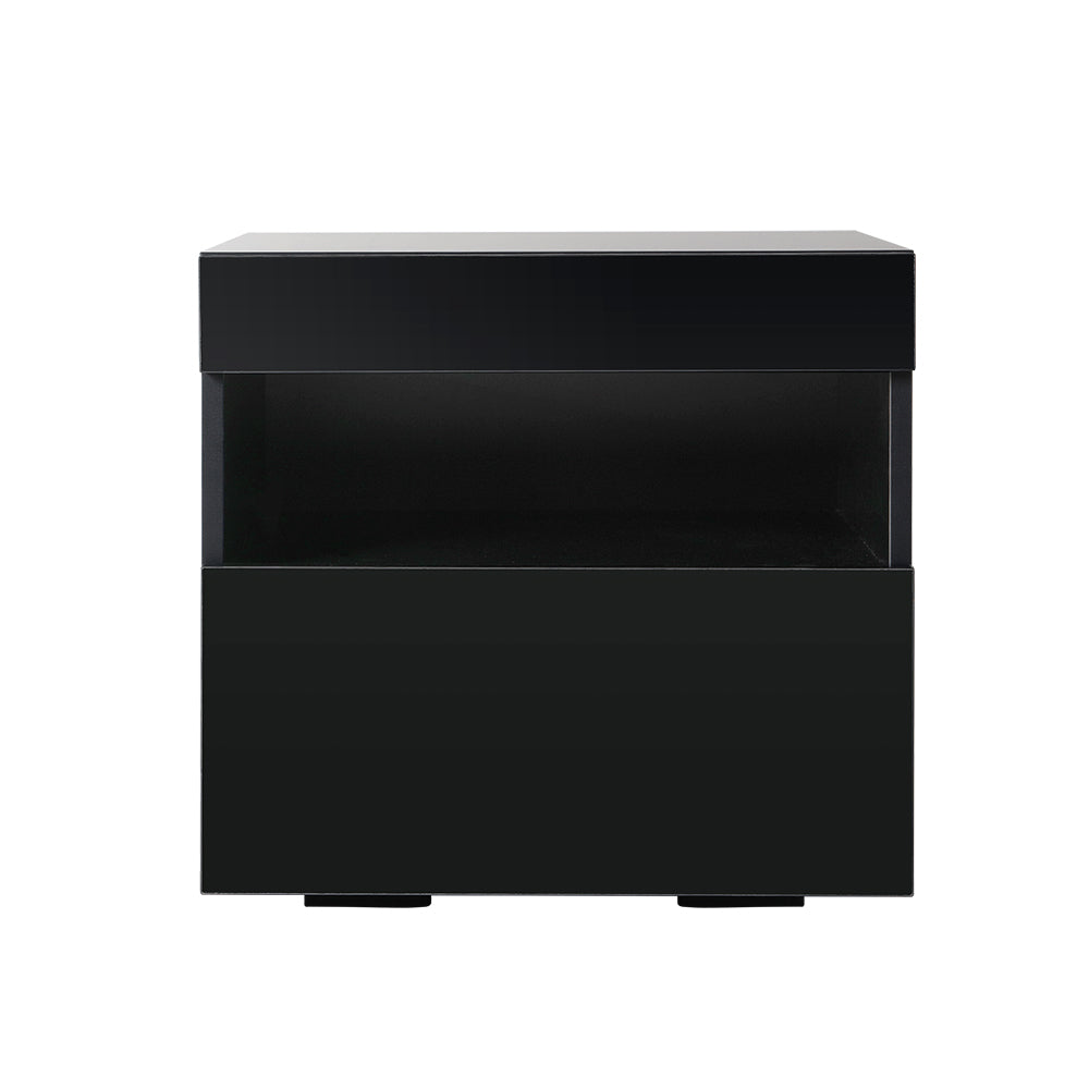 Marston LED Bedside Table – Black