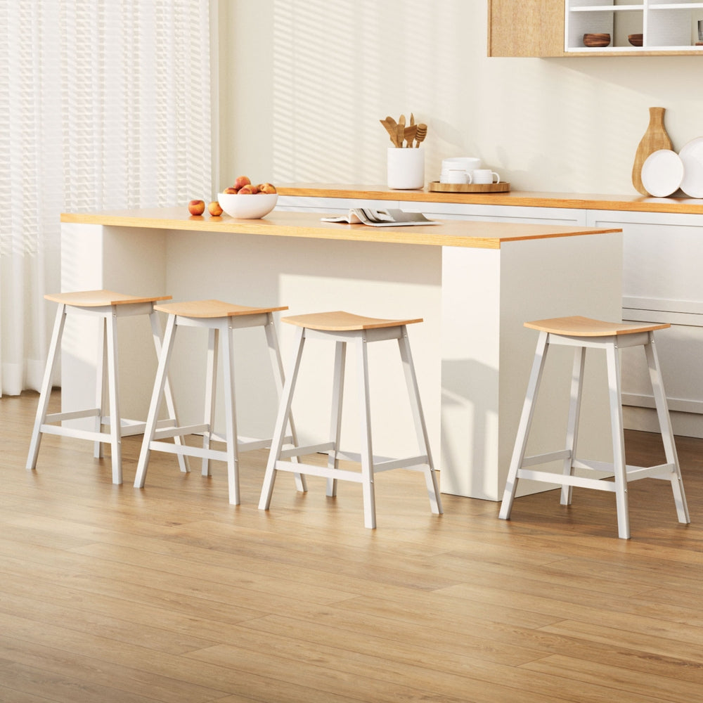 Haven 4x Bar Stools Wooden Chairs Oak