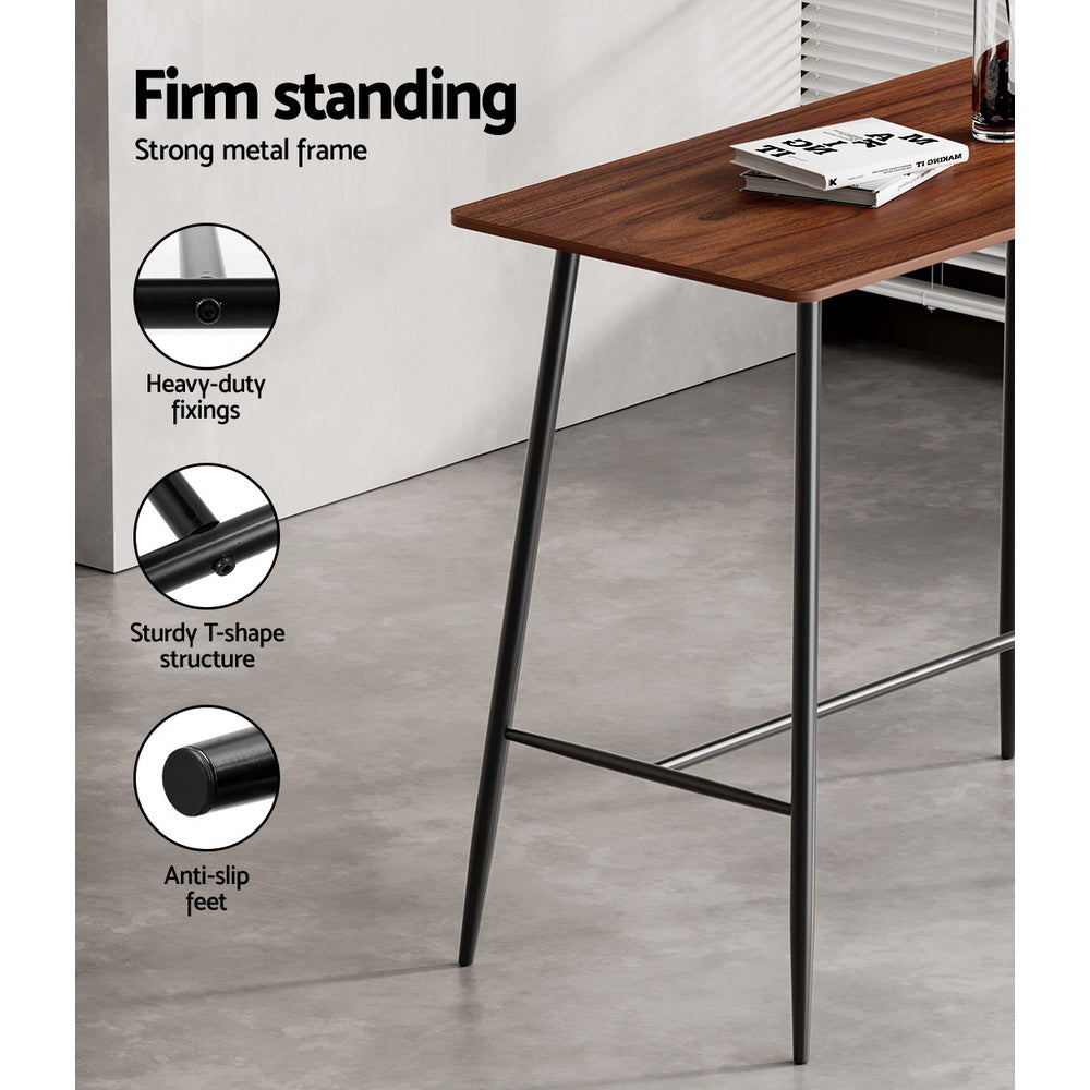 Halle Industrial Bar Table – Oak & Black – 120 cm
