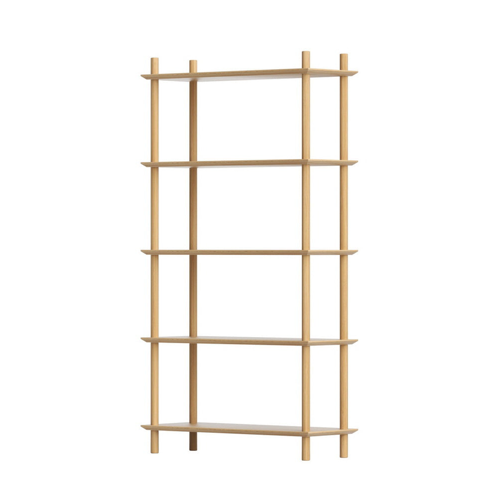 Bookshelf 5 Tiers Bookcase Display Shelves Wooden Storage Stand Rack Pine