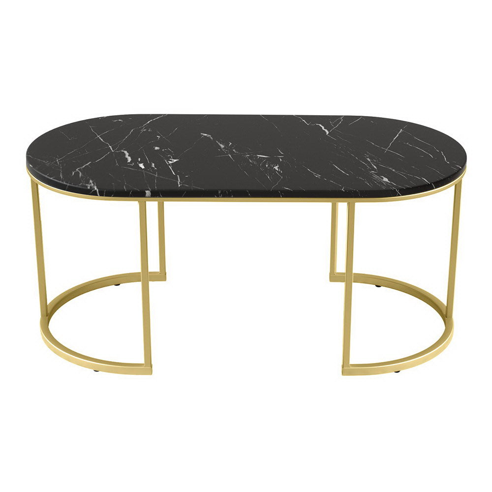 Luxor Coffee Table – Black & Gold – 100 cm