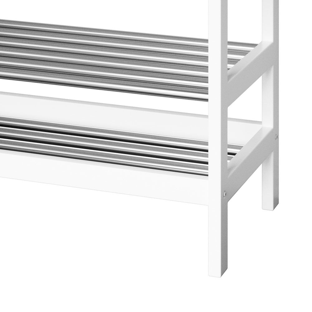 Kubota Bamboo Shoe Bench – White – 10 Pairs