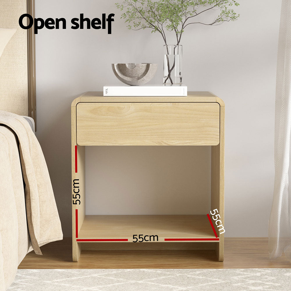 Alderon Bedside Table – Pine – 50 cm