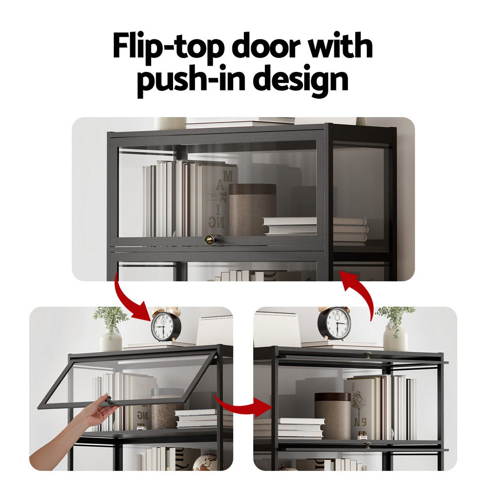 Rowan 5-Tier Display Cabinet – Black – 78 cm