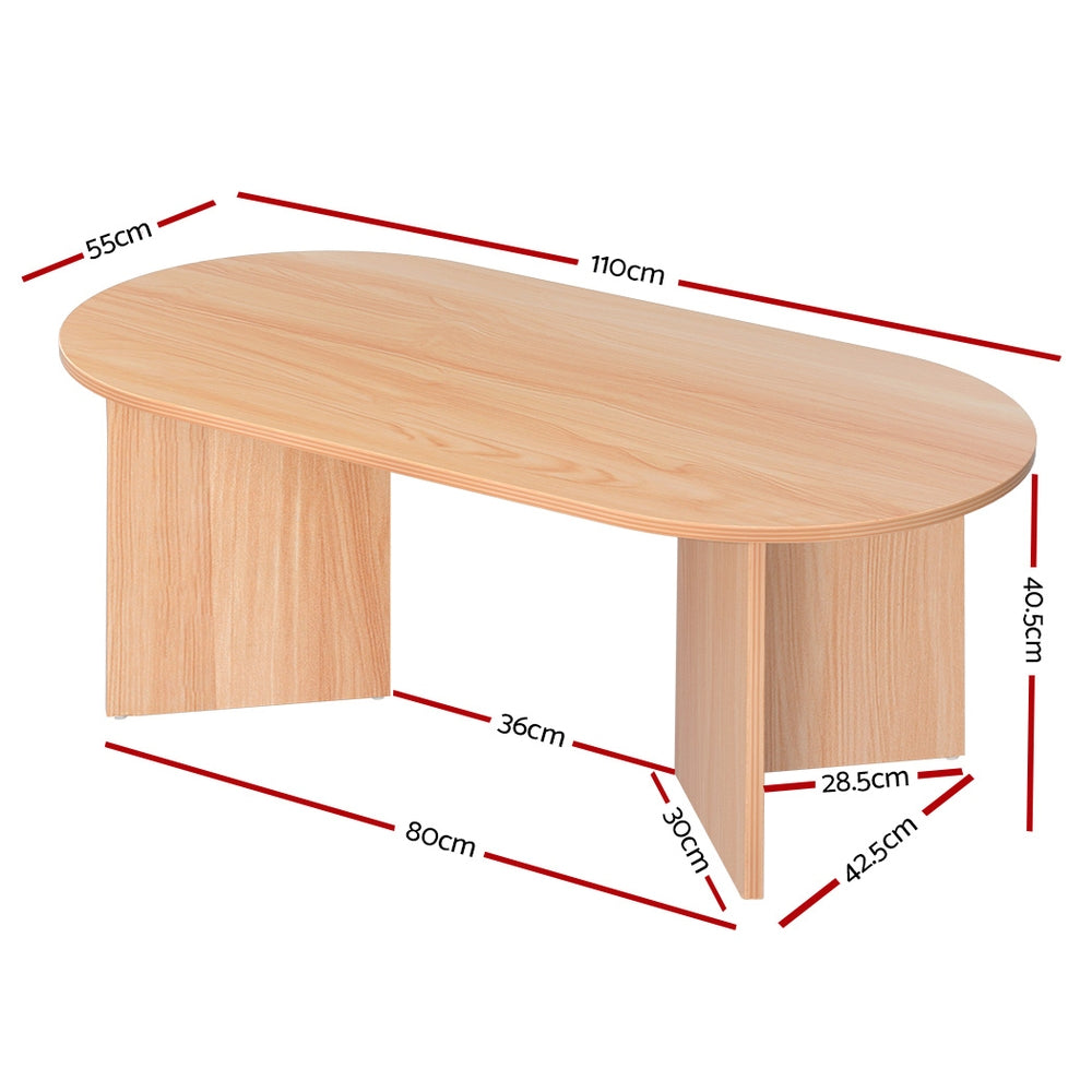 Alva Oval Coffee Table – Brown – 110 cm