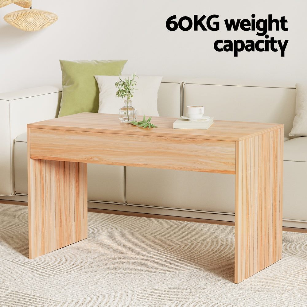 Serano Fluted Coffee Table – Pine – 100 cm